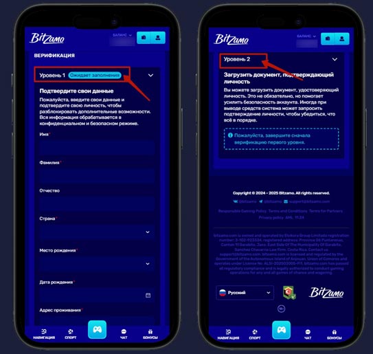 Верификация на сайте