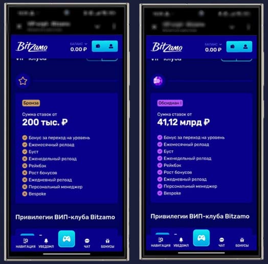 Статусы VIP клуба